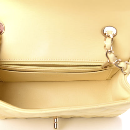Chanel Lambskin Quilted Mini Rectangular Flap Light Yellow 5 of 11