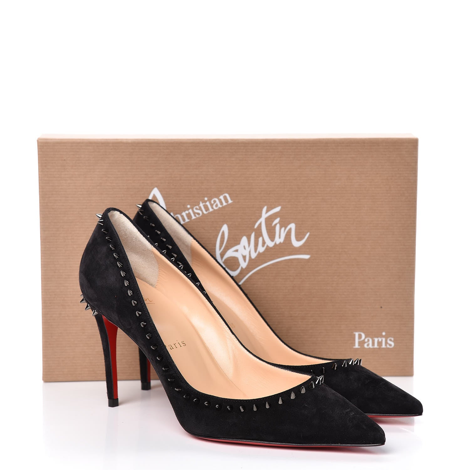 Christian Louboutin Veau Velours Anjalina 85 Pumps 37 Black 9 of 9