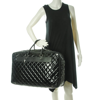 Chanel Vinyl Quilted Calfskin Large Viaggio Travel Bag Black 2 of 10