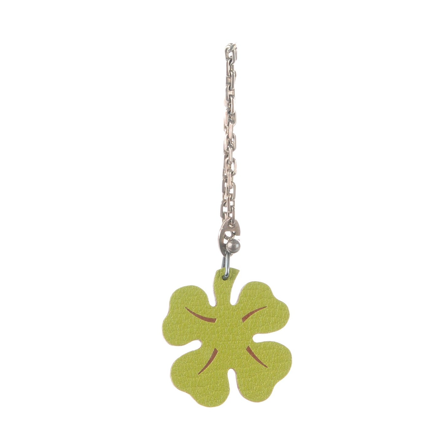 Chevre Mysore Lucky Clover Key Chain Bag Charm Vert Anis Orange