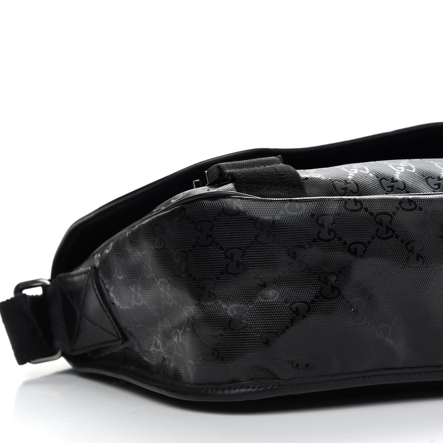 Imprime Monogram Medium Double Buckle Flap Messenger Bag Black