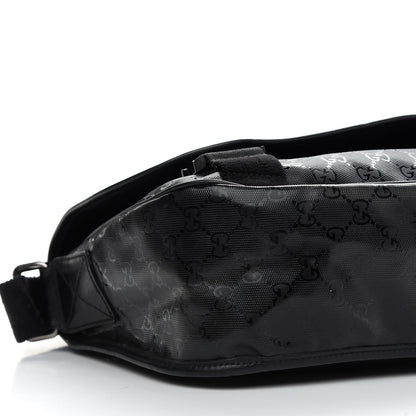 Gucci Imprime Monogram Medium Double Buckle Flap Messenger Bag Black 8 of 10