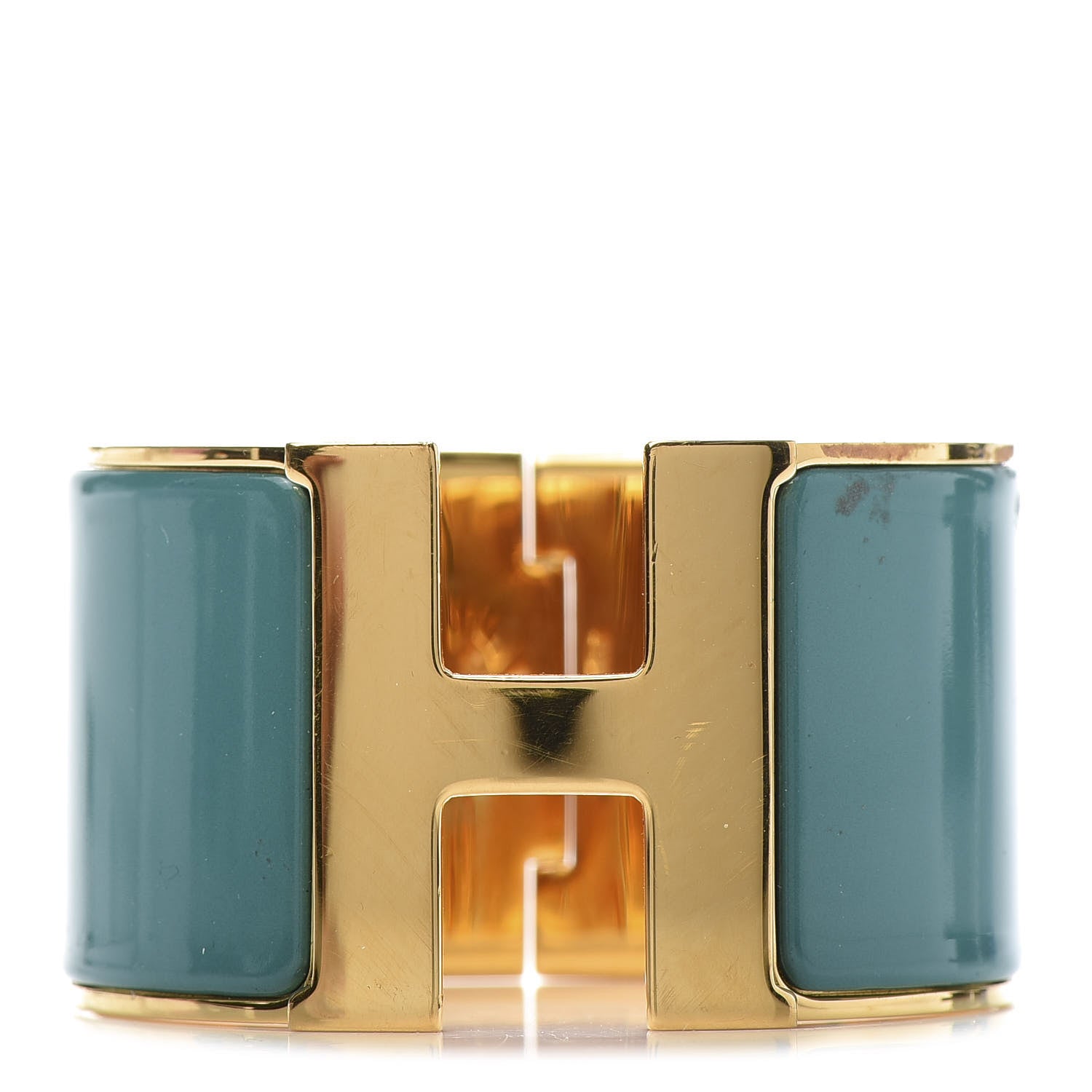 Hermes Enamel Extra Wide Clic Clac H Bracelet PM Emeraude 1 of 6