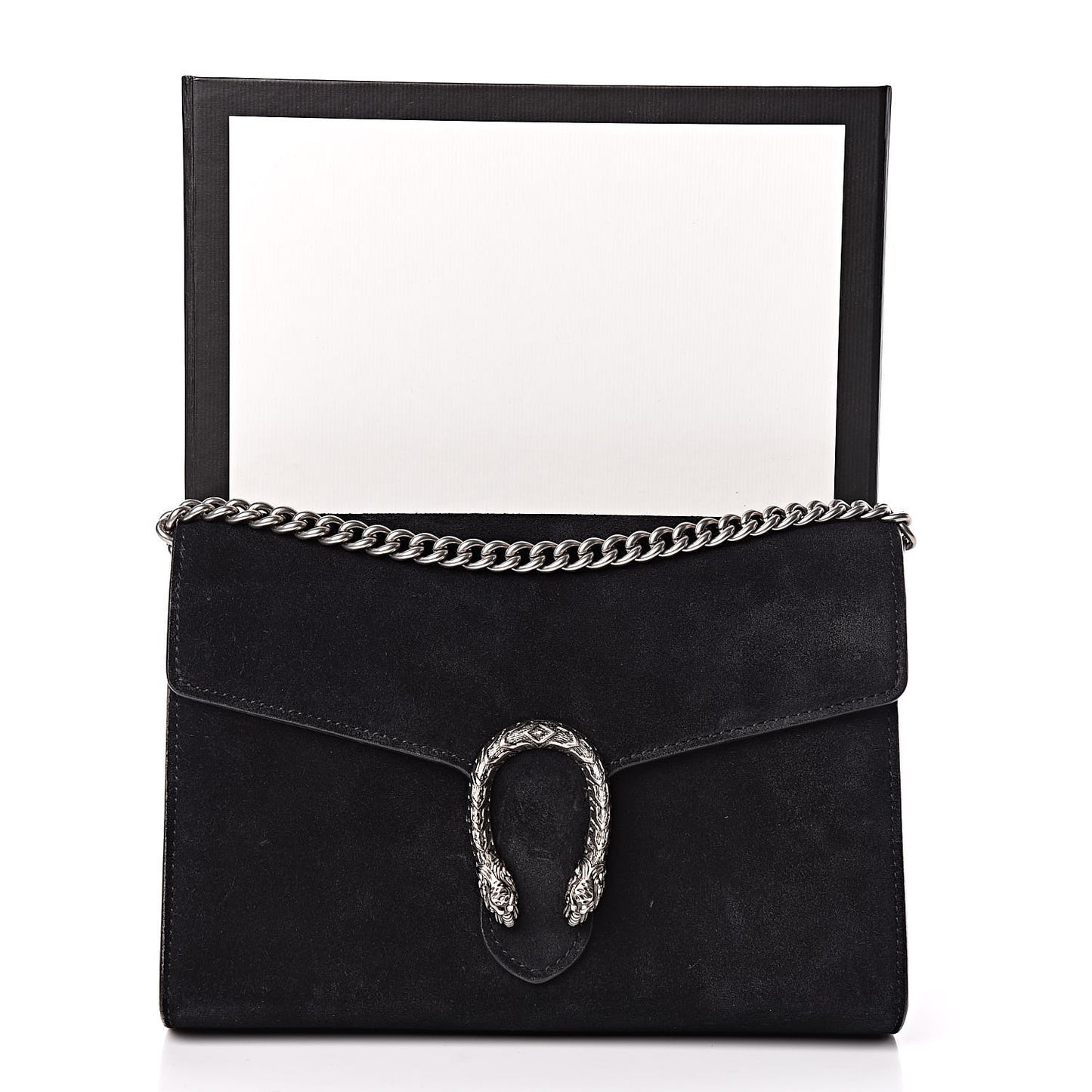 Suede Mini Dionysus Chain Wallet Black