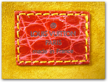 Louis Vuitton Denim Crocodile Sac Fermoir GM 7 of 9