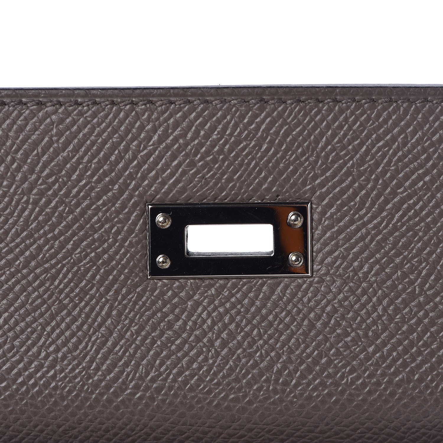Hermes Epsom Bi Color Horseshoe Kelly Sellier 25 Etain Black 28 of 40