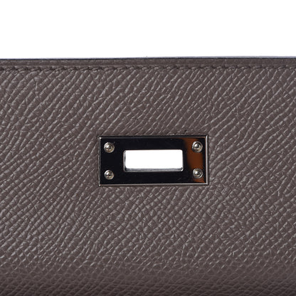 Hermes Epsom Bi Color Horseshoe Kelly Sellier 25 Etain Black 28 of 40
