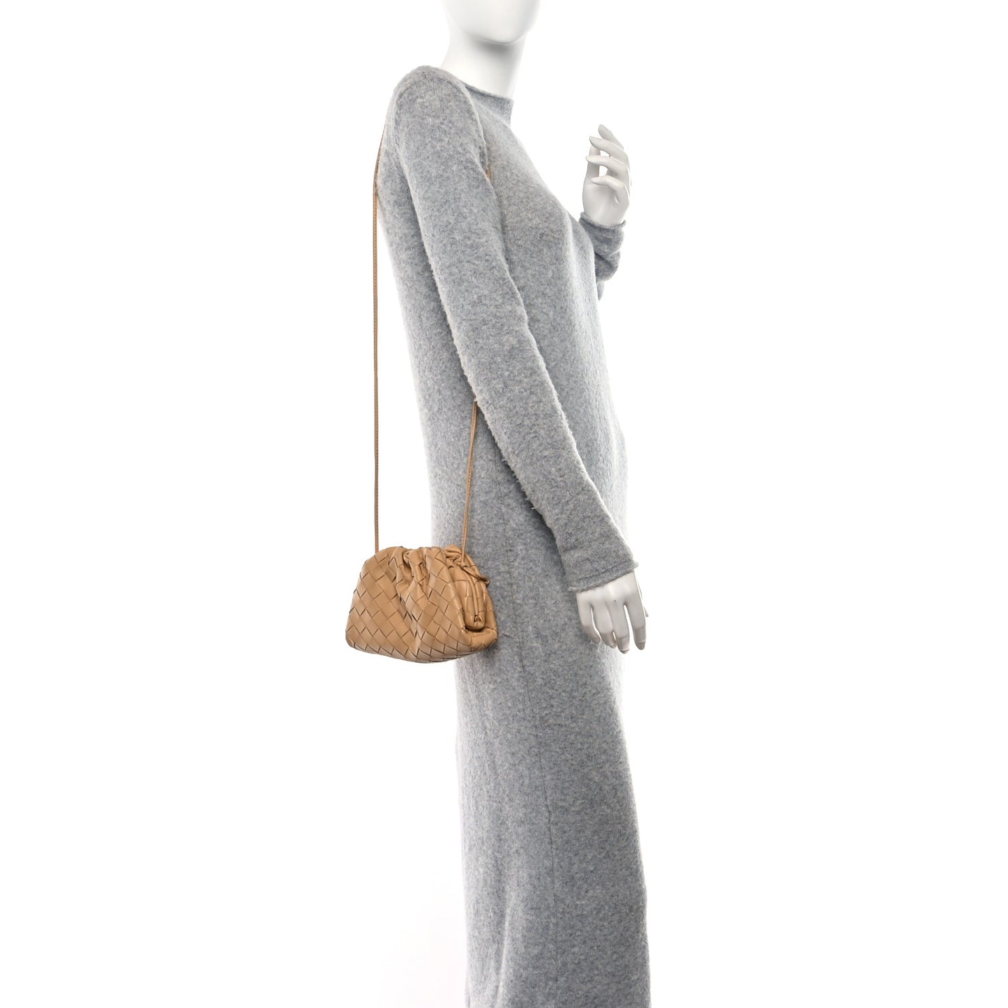 BOTTEGA VENETA Nappa Intrecciato The Mini Pouch Almond
