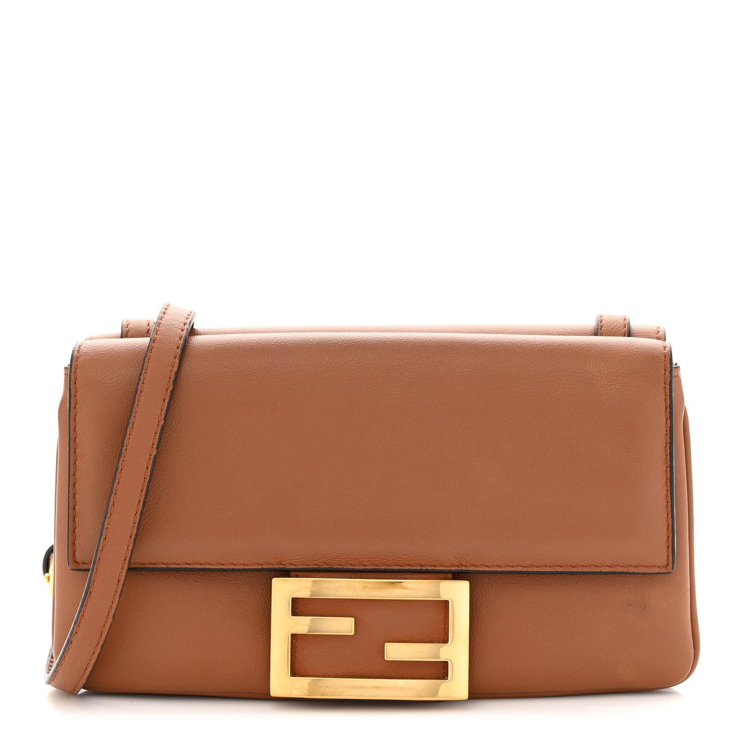 Fendi Vitello Grace Matte Duo Baguette Camel 1 of 12