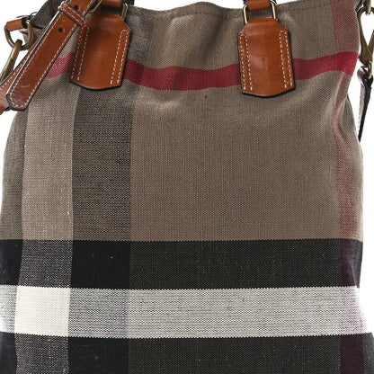 Burberry Canvas Mega Check Medium Tottenham Brit Tote Saddle Brown 8 of 11