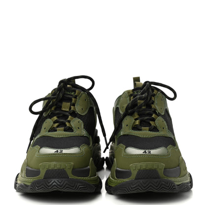 Balenciaga Fabric Mesh Mens Triple S Sneakers 42 Black Kaki 2 of 10