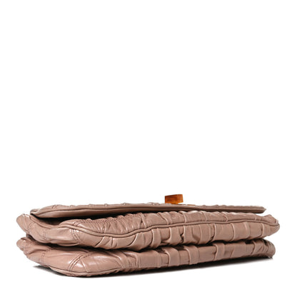 Prada Nappa Gaufre Ruched Wristlet Clutch Pomice 3 of 12