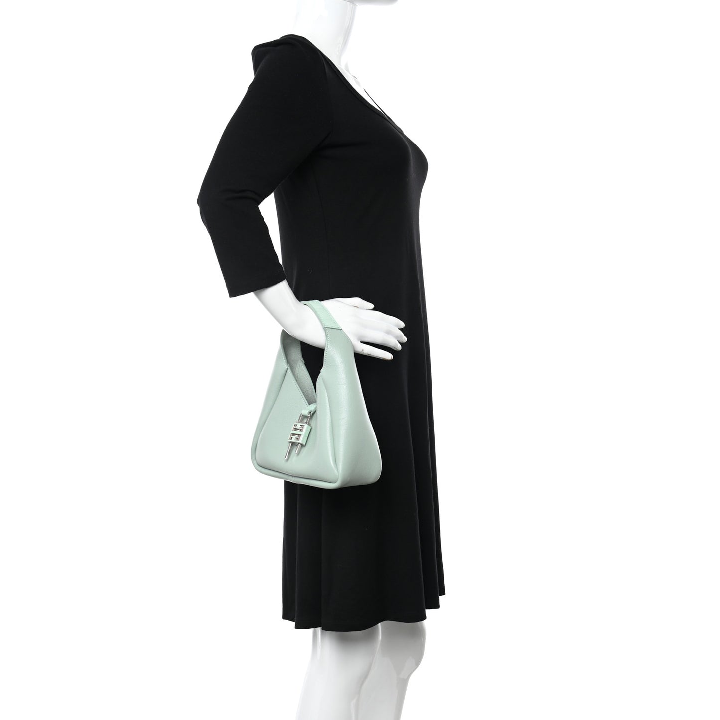 Textured Calfskin Mini G Hobo Celadon