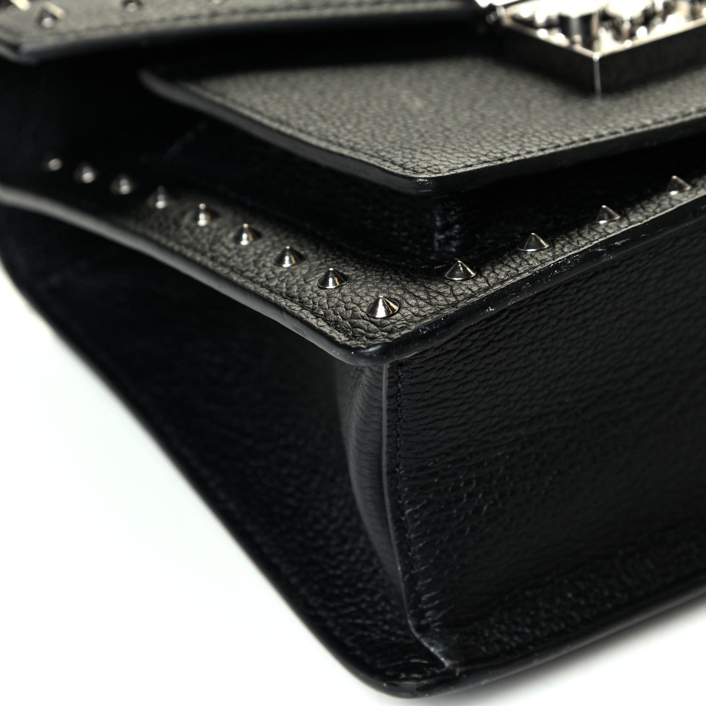 Calfskin Studded Small Patricia Satchel Black