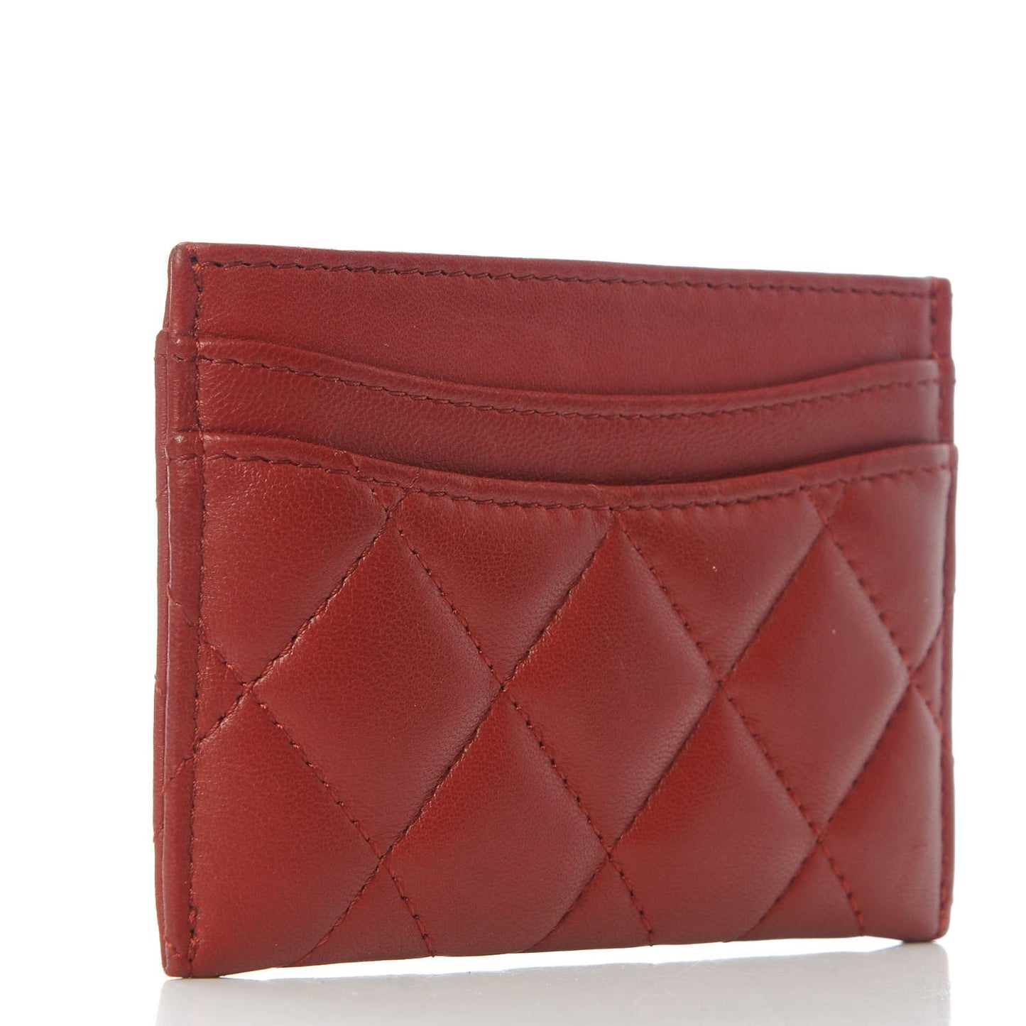 Lambskin Card Holder Red