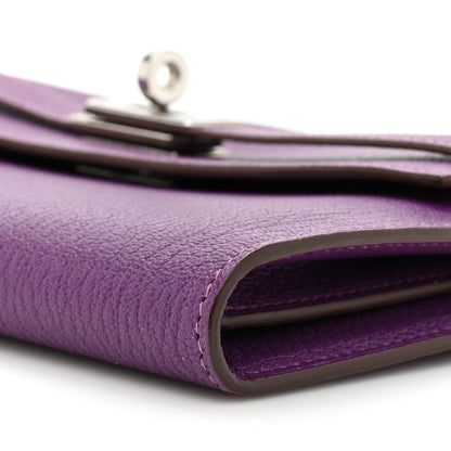 Hermes Chevre Mysore Kelly Longue Wallet Violet 10 of 12
