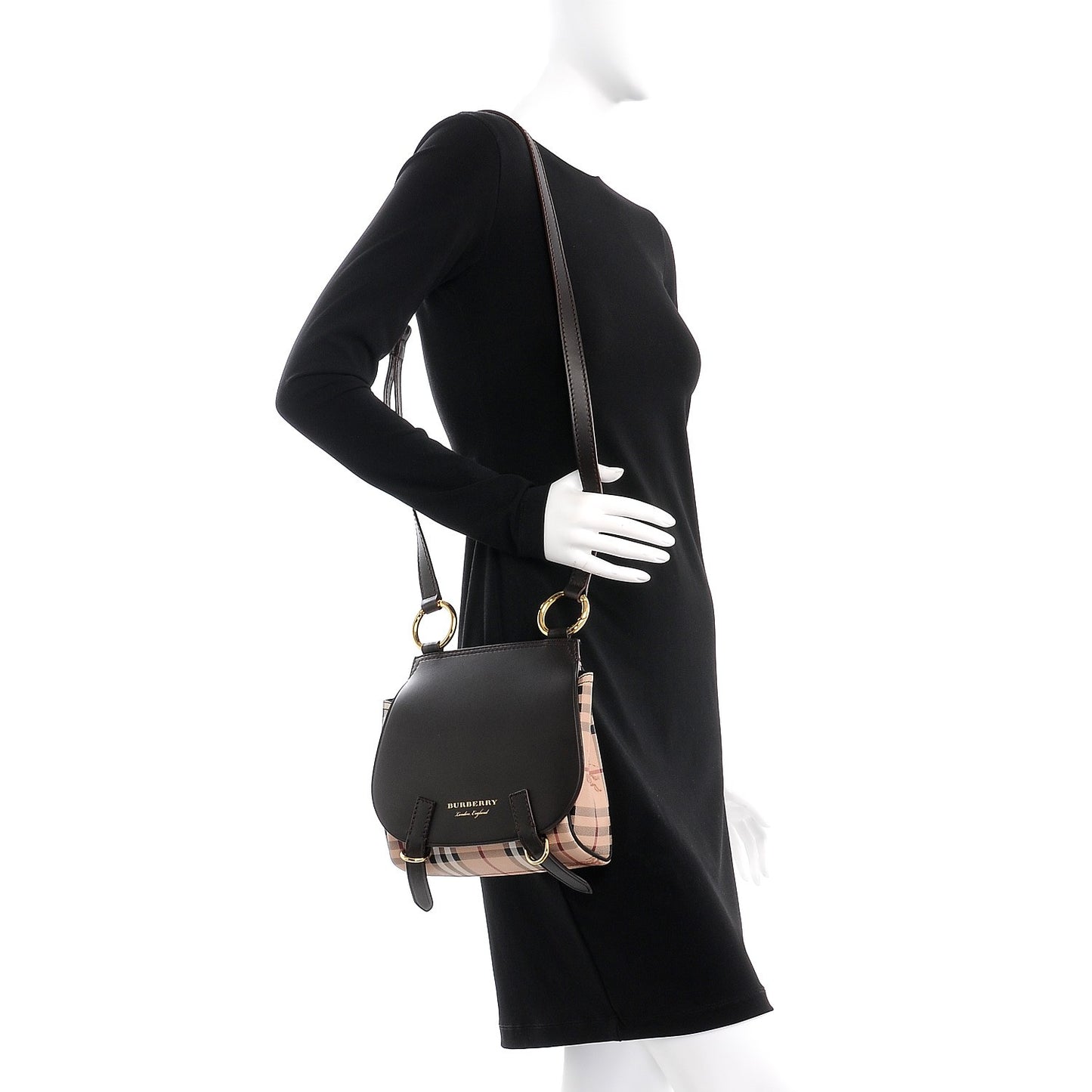 Haymarket Check Baby Bridle Saddle Bag Dark Clove Brown
