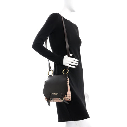 Burberry Haymarket Check Baby Bridle Saddle Bag Dark Clove Brown 2 of 7