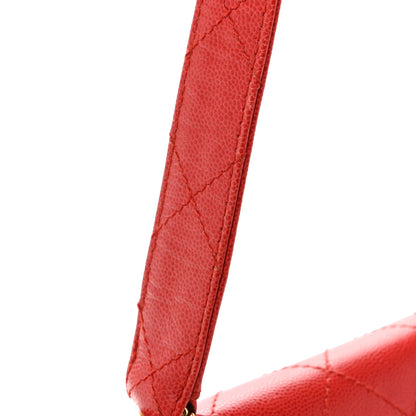 Chanel Caviar Stitched Flap Shoulder Bag Red 15 of 17