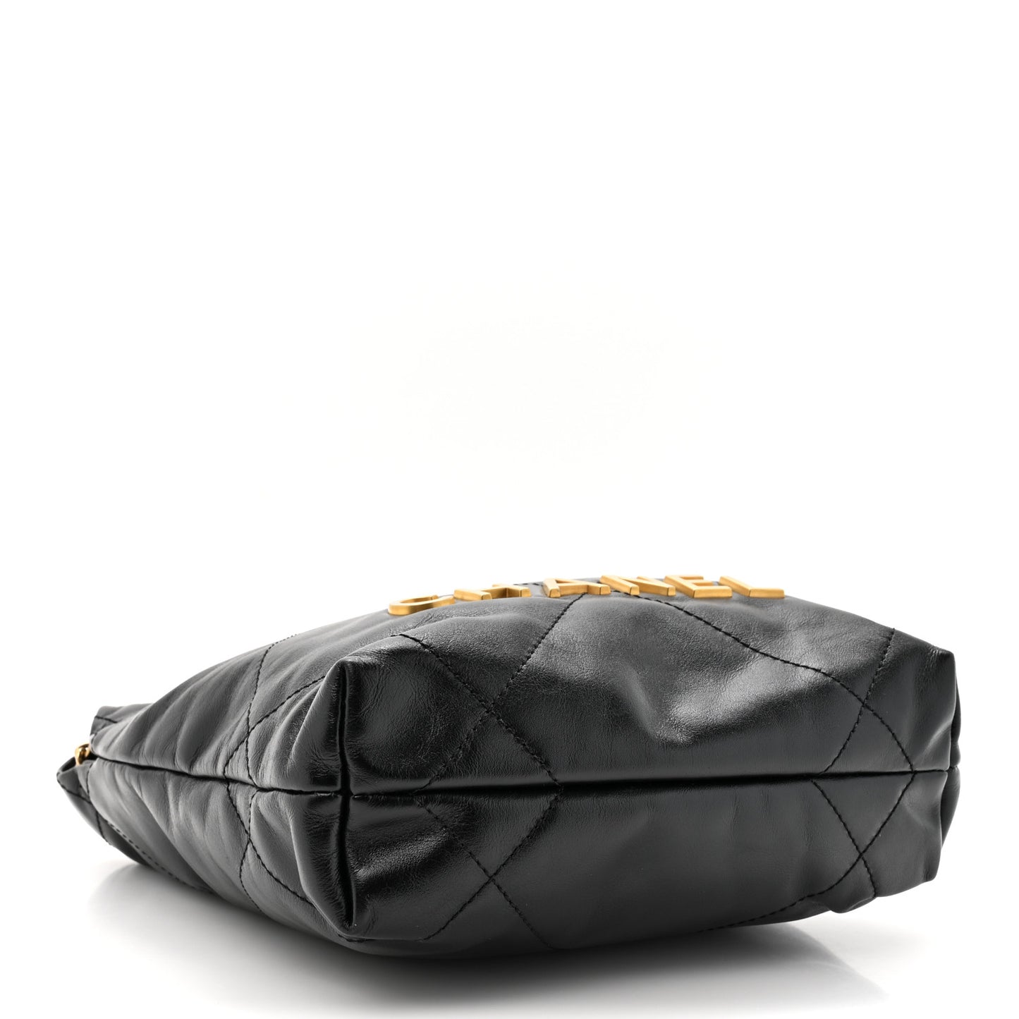 Shiny Calfskin Quilted Mini Chanel 22 Black