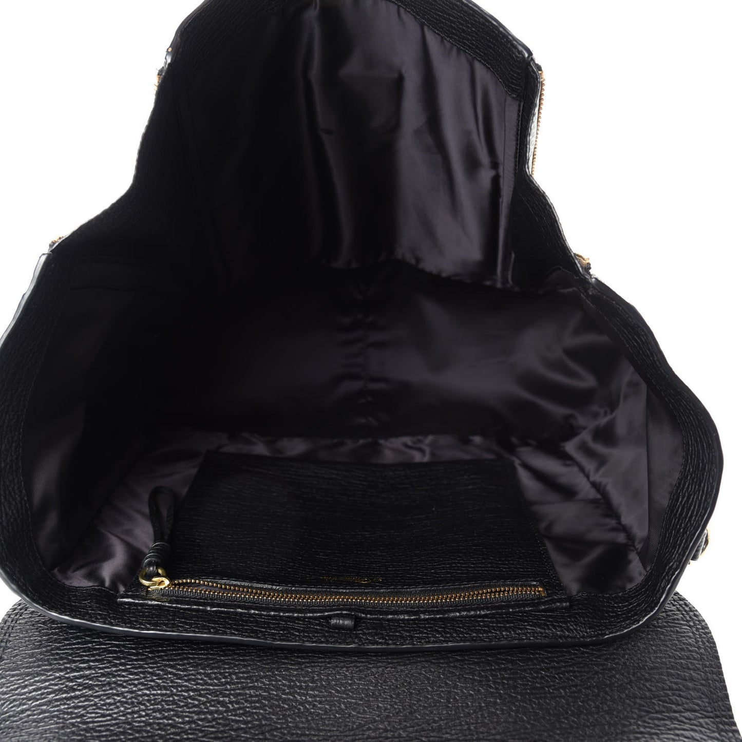 Textured Calfskin Large Pashli Satchel Black