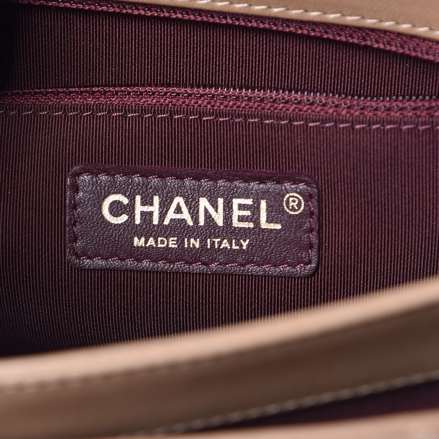 Chanel Shiny Lambskin Quilted Around The Corner Flap Beige 6 of 7