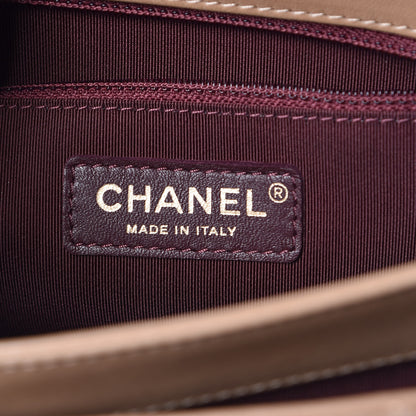 Chanel Shiny Lambskin Quilted Around The Corner Flap Beige 6 of 7