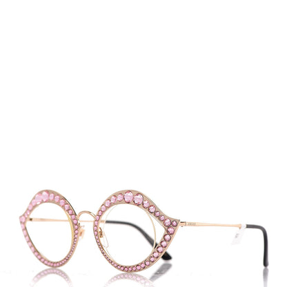 Gucci Metal Crystal Cat Eye Sunglasses GG0046S Light Pink 1 of 7
