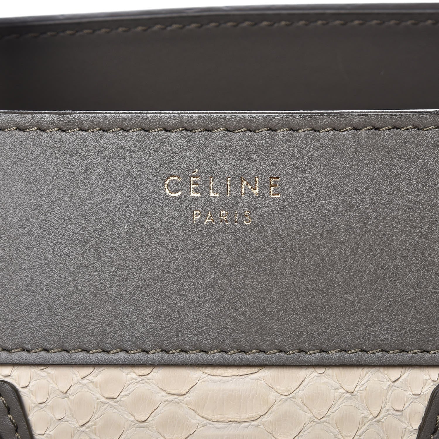 Celine Python Tri-color Mini Luggage Saffron 6 of 10