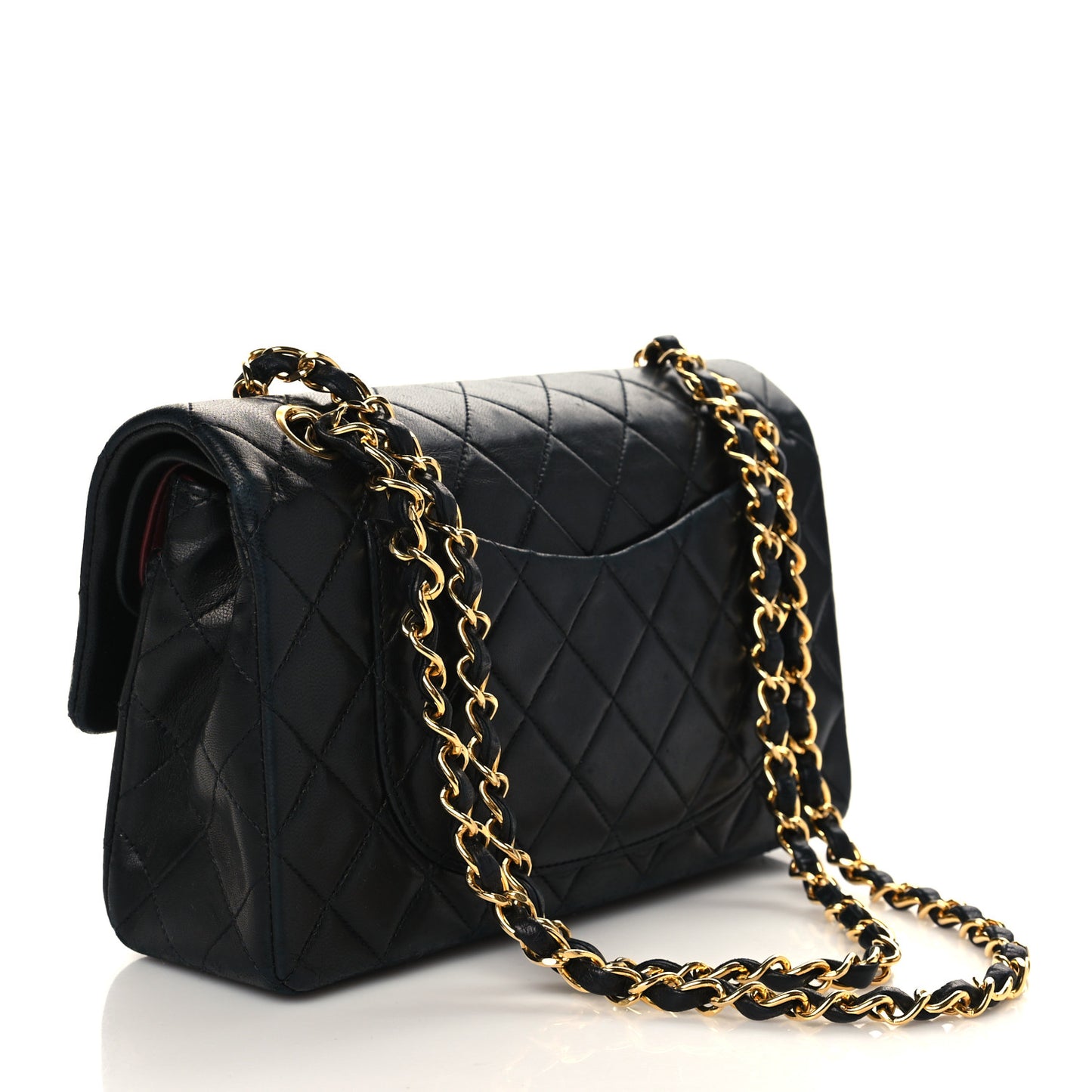 Lambskin Quilted Small Double Flap Black