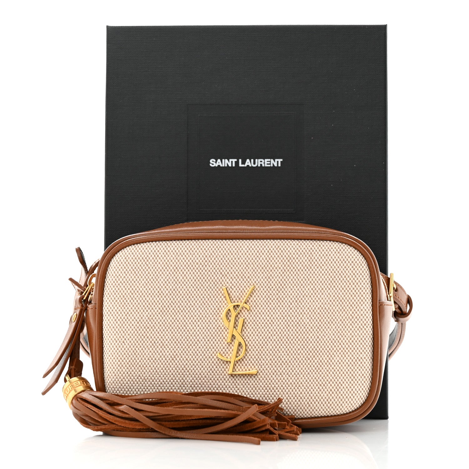 Saint Laurent Calfskin Canvas Monogram Lou Belt Bag Natural Beige Brick 11 of 11