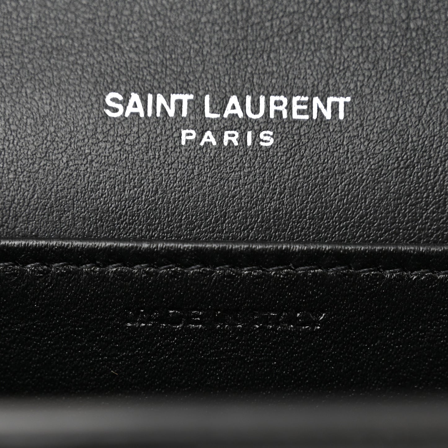 Calfskin Crocodile Embossed Monogram Uptown Chain Wallet Black