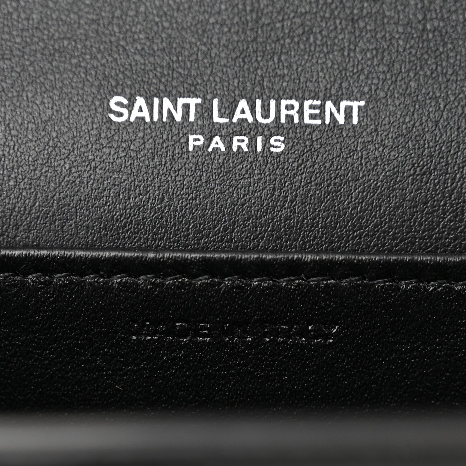 Saint Laurent Calfskin Crocodile Embossed Monogram Uptown Chain Wallet Black 7 of 11