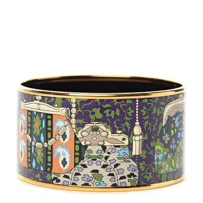 Hermes Enamel Printed Cachemire de Tamara Extra Wide Bracelet 62 1 of 5