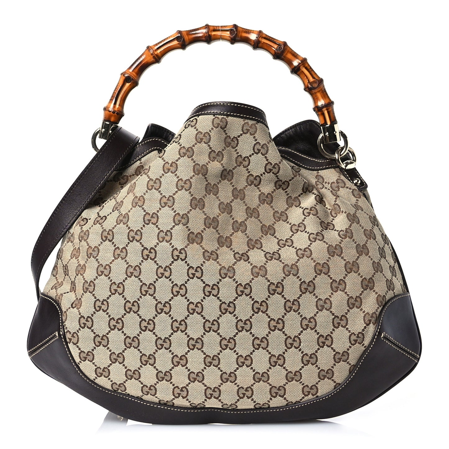 Monogram Medium Peggy Bamboo Top Handle Bag Dark Brown