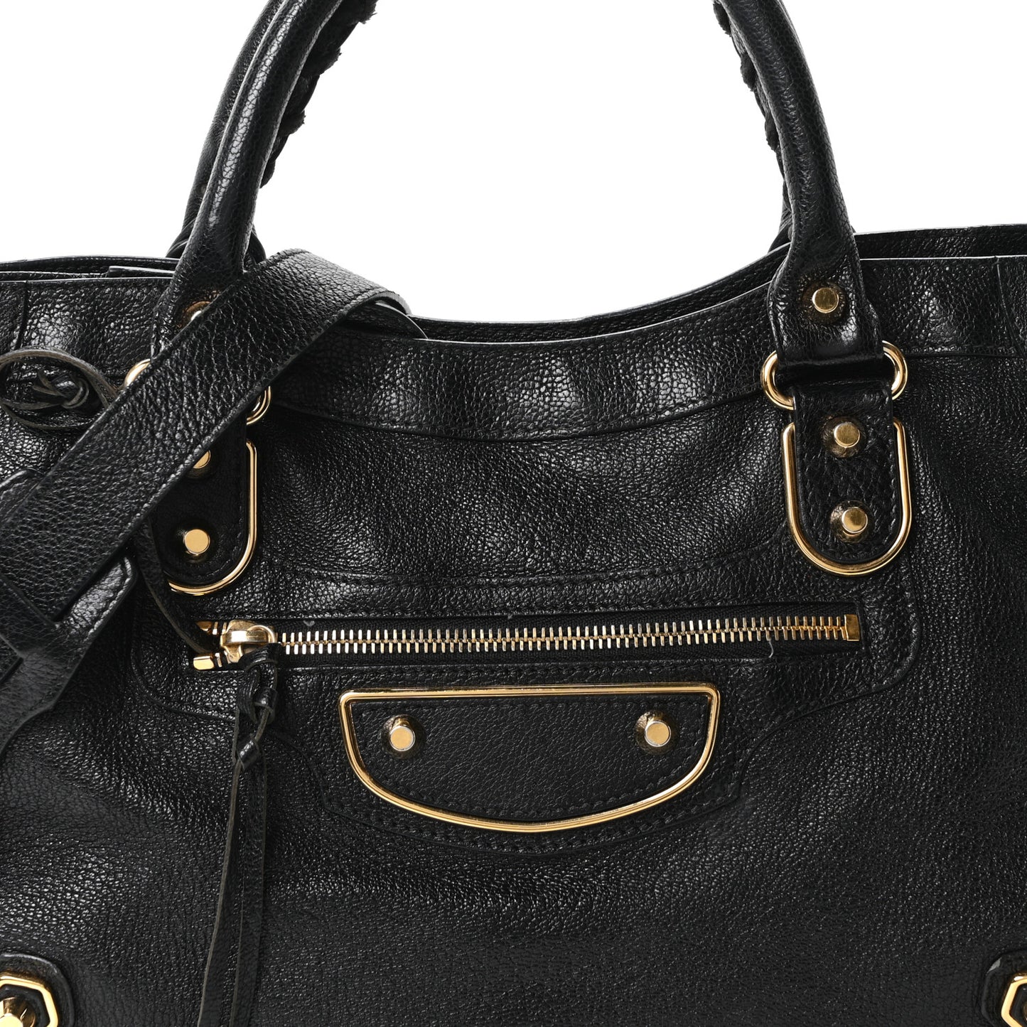 Chevre Gold Metallic Edge Hardware City Black