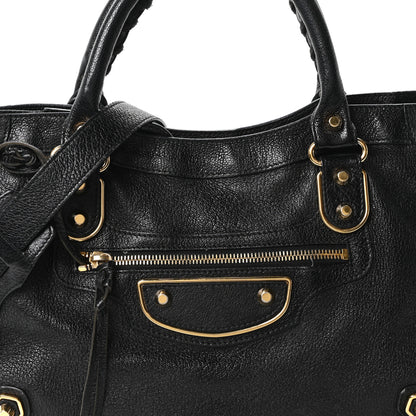 Balenciaga Chevre Gold Metallic Edge Hardware City Black 9 of 11