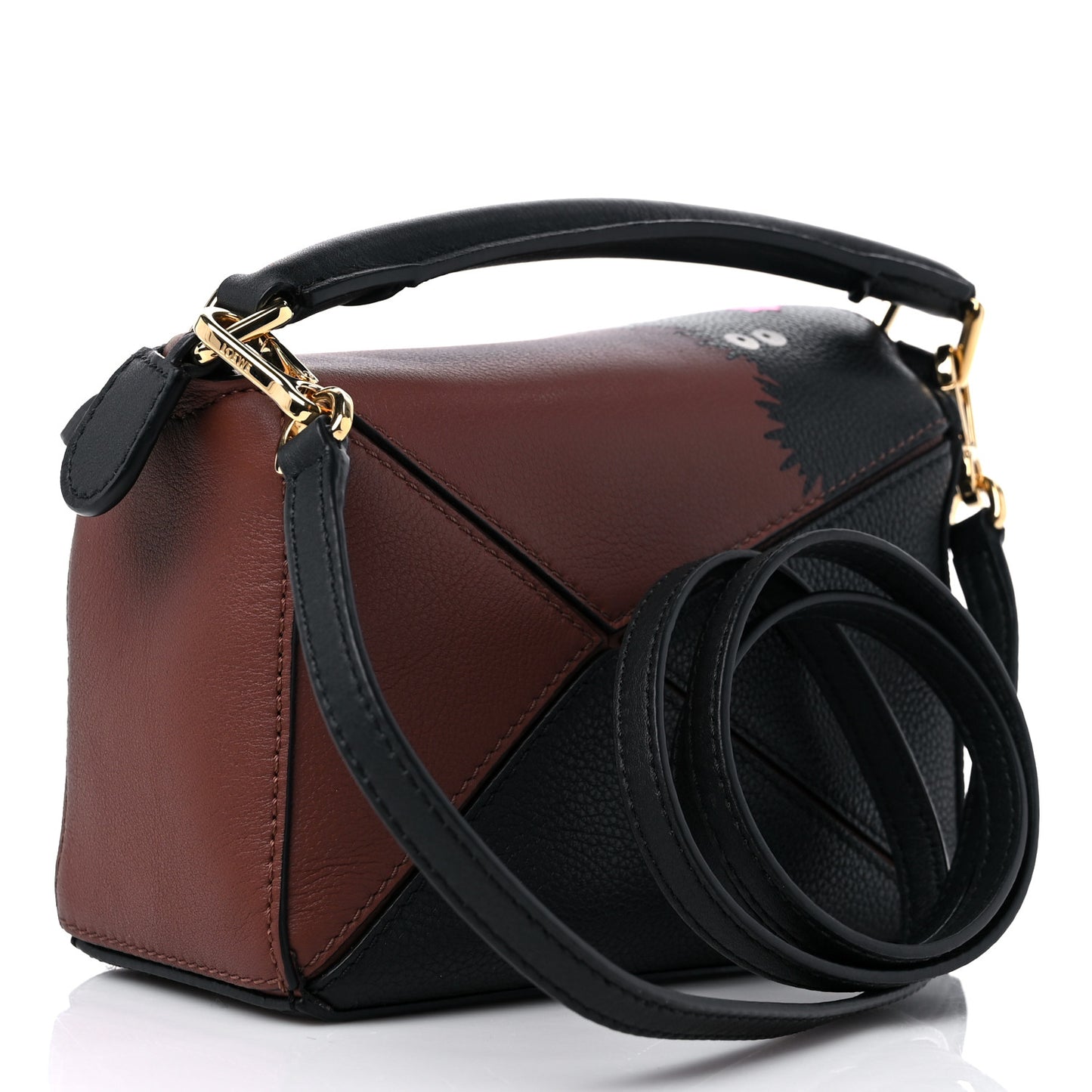 Calfskin Spirited Away Print Mini Puzzle Bag Havana