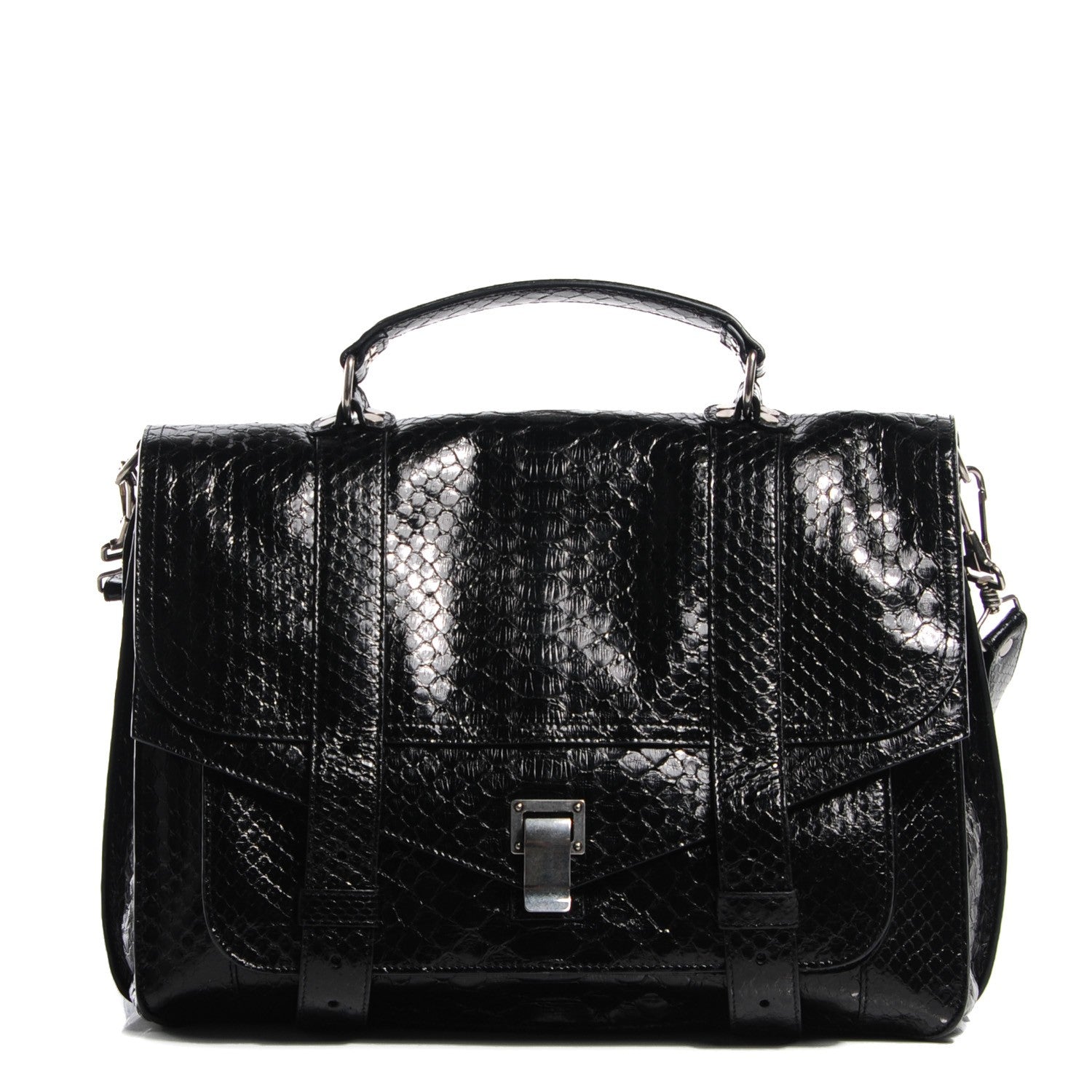 Proenza Schouler Python Large PS1 Satchel Black 1 of 11