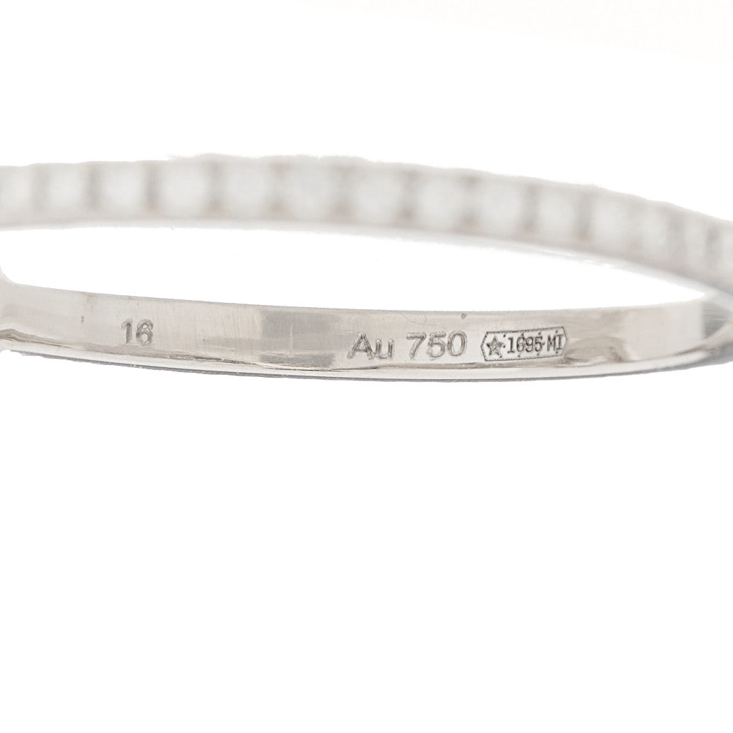 Gucci 18K White Gold Diamond Interlocking G Ring 56 7.75 5 of 7