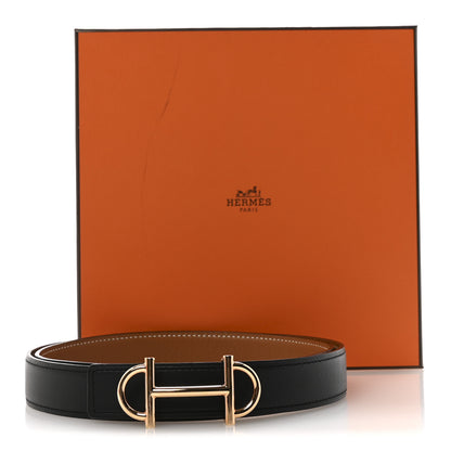 Hermes Swift Epsom 24mm Gamma Belt 85 34 Black Gold 6 of 6