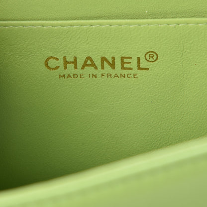 Chanel Lambskin Chocolate Bar Accordion Mademoiselle Flap Green 7 of 8