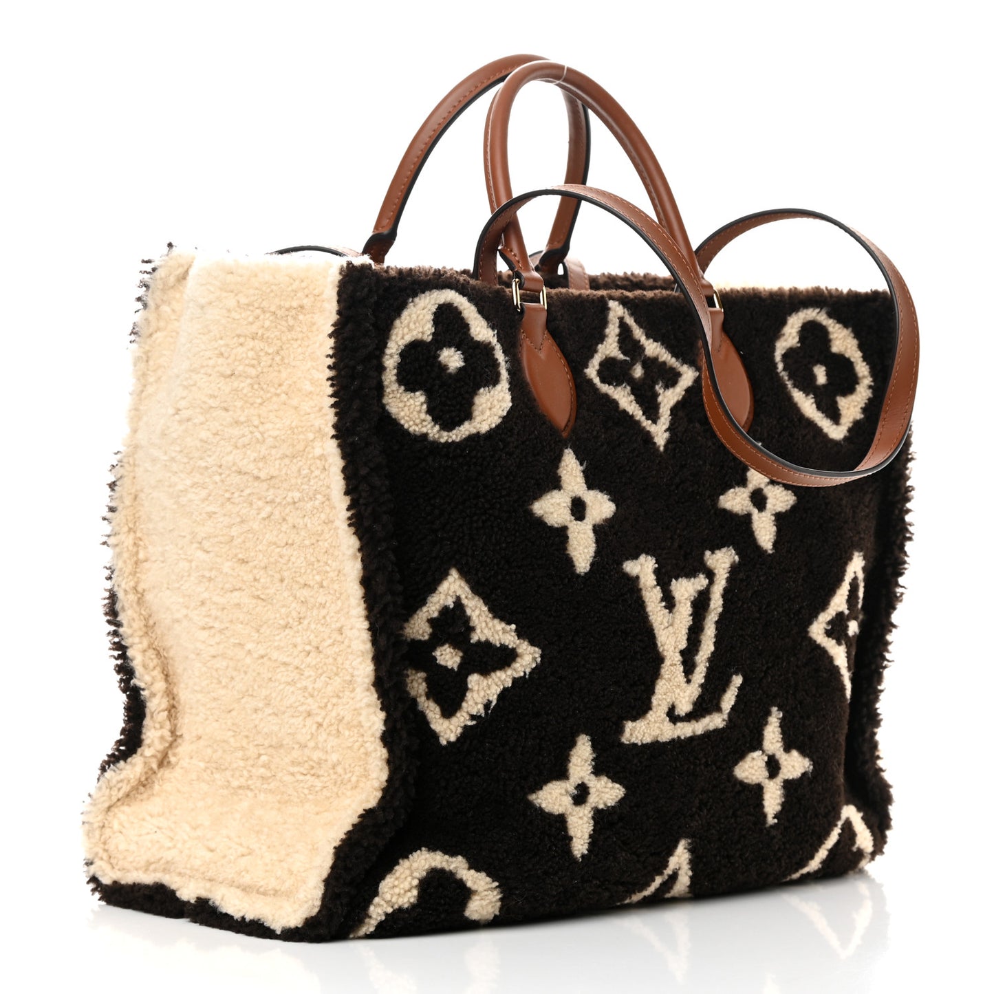 Shearling Monogram Giant Teddy Onthego GM Black White