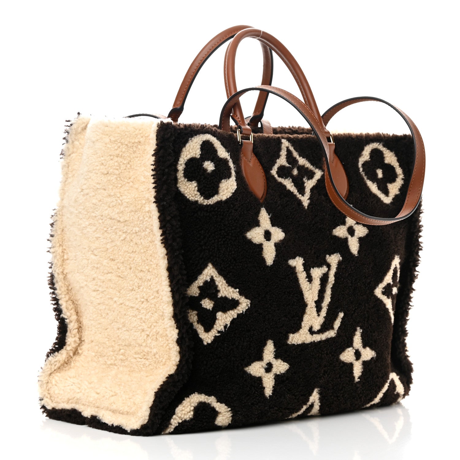 Louis Vuitton Shearling Monogram Giant Teddy Onthego GM Black White 3 of 13