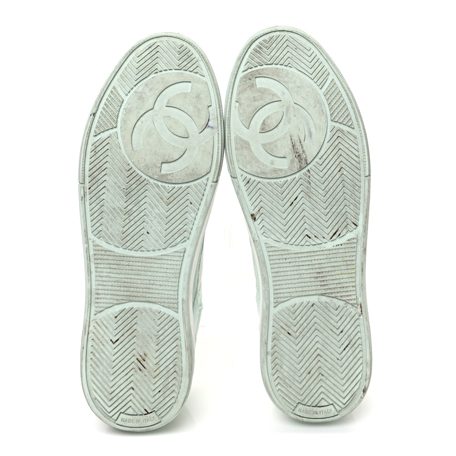 Chanel Cotton Sneakers 39 Light Turquoise White 7 of 10