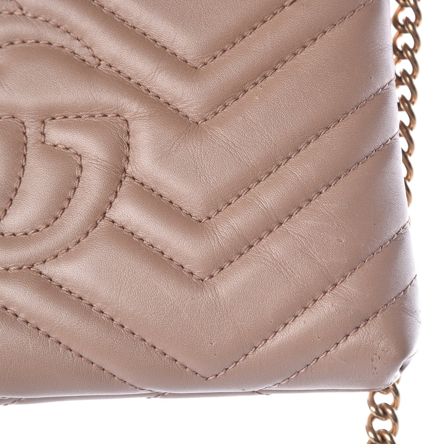 Calfskin Matelasse Mini GG Marmont Chain Bag Porcelain Rose