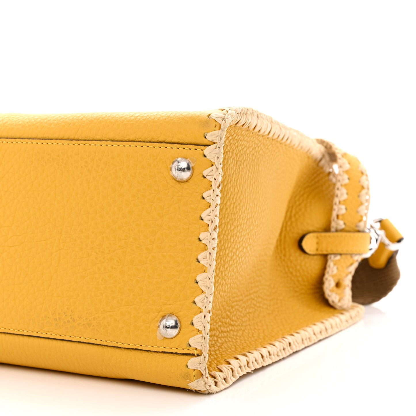Cuoio Romano Selleria Raffia Bi-Color Woven Medium Peekaboo X-Lite Sunflower Paglia