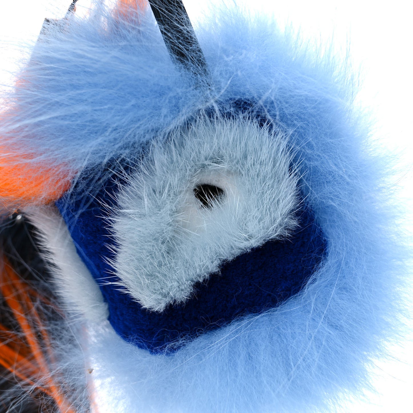 Fox Rabbit Goat Mink Fur Vitello Flamingo Dawny Monster Bag Bug Charm Azzurro Sky Orange Multicolor
