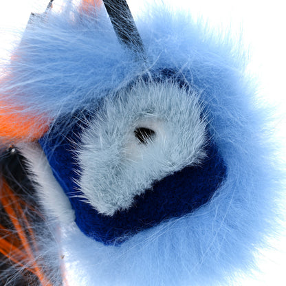 Fendi Fox Rabbit Goat Mink Fur Vitello Flamingo Dawny Monster Bag Bug Charm Azzurro Sky Orange Multicolor 5 of 6
