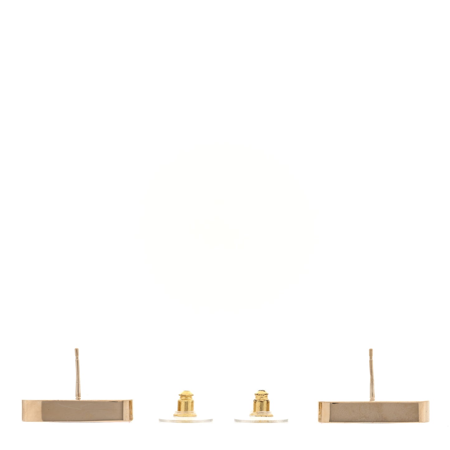 Metal Enamel CC Square Earrings Gold Pink Black